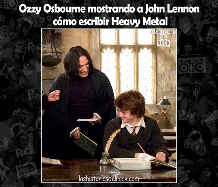 Ozzy Osbourne mostrando a John Lennon como escribir heavy metal