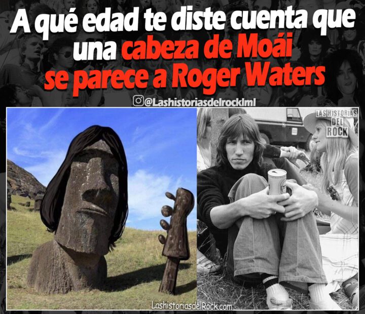 una cabeza de moai rogers waters