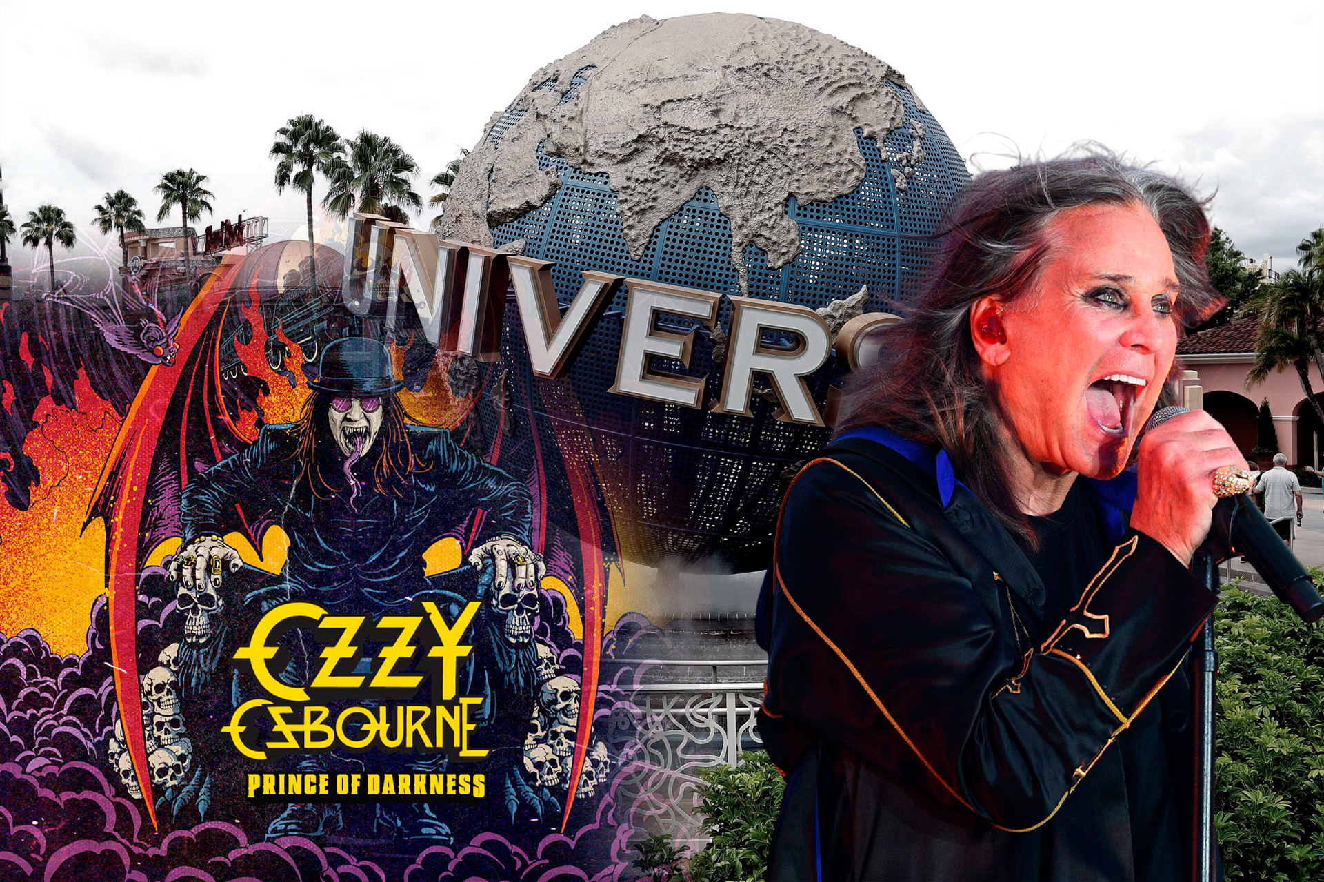 Fachada de la casa del terror Ozzy Osbourne Principe de las Tinieblas en Universal Studios