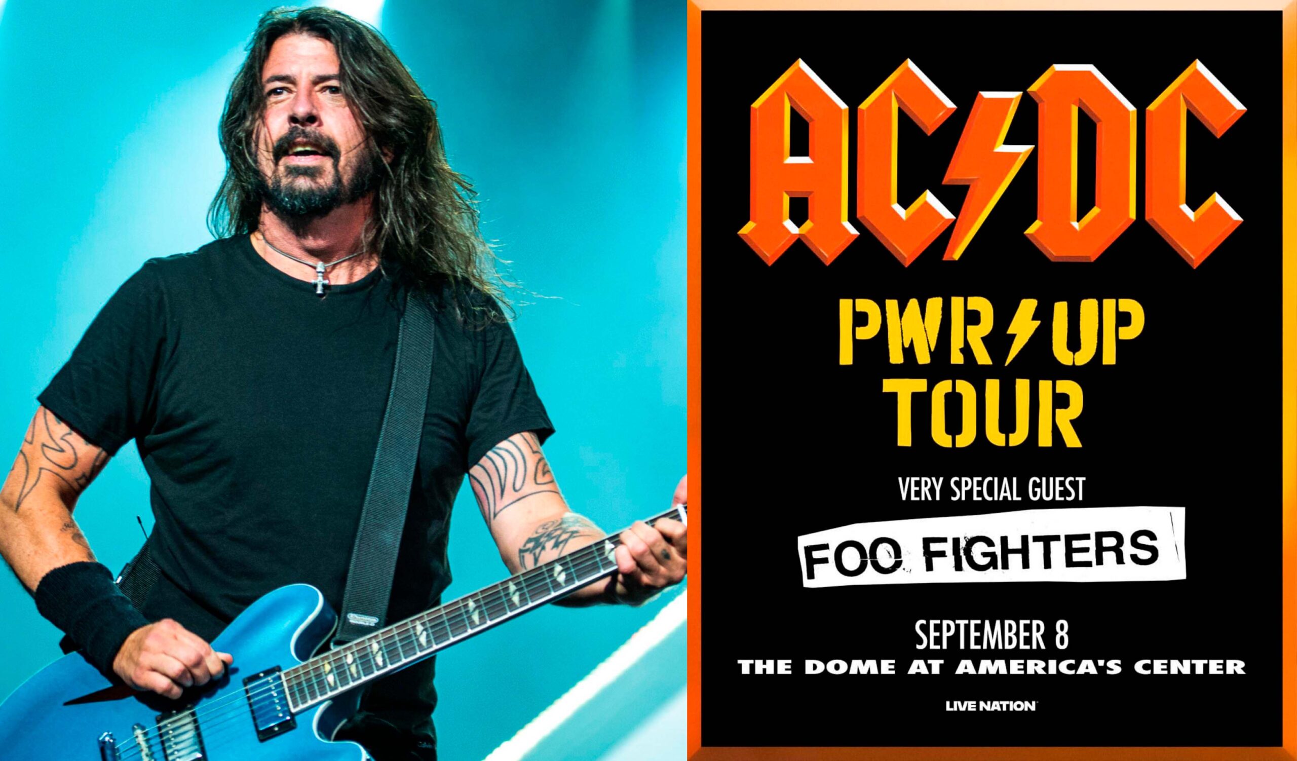 ¡Histórico choque de gigantes! Foo Fighters será el invitado especial de AC/DC por una sola noche en Saint Louis 6 Dave Grohl de Foo Fighters cantando en vivo en concierto de estadios